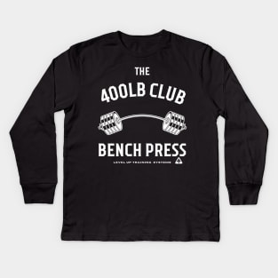 400lb Club Bench Press - Powerlifting Kids Long Sleeve T-Shirt